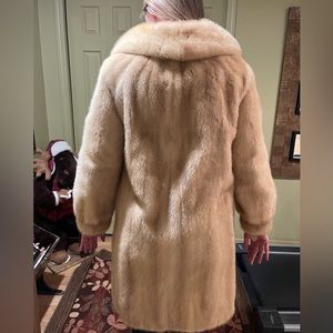 Luxury full length champagne mink fur coat